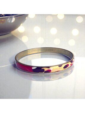 J.Crew Colorful Enamel Bangle Bracelet With Abstract Red/Yellow/Purple Design